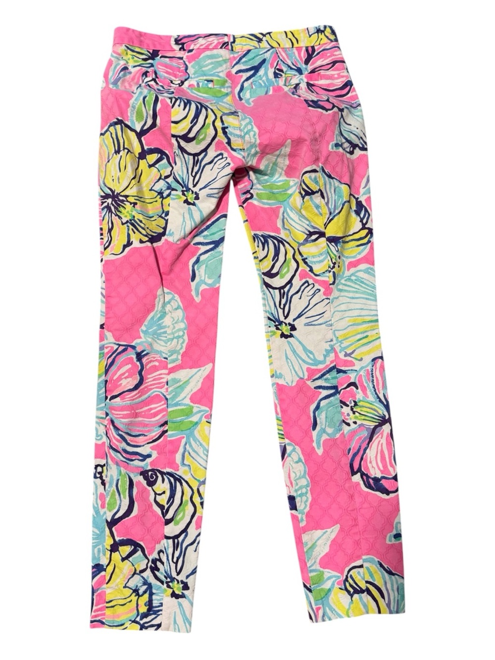 Lilly Pulitzer Kelly Ankle Pants Swept By The Tides Floral Pink Size 0 - Picture 3 of 5